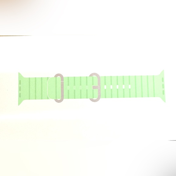 Apple Watch 49mm Natural Titanium Neon Green Ocean Band f/Ultra 2, Sealed, NEW - Picture 7 of 10
